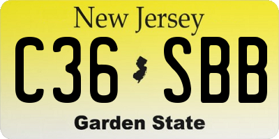 NJ license plate C36SBB