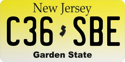 NJ license plate C36SBE