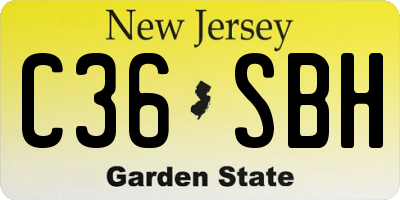 NJ license plate C36SBH