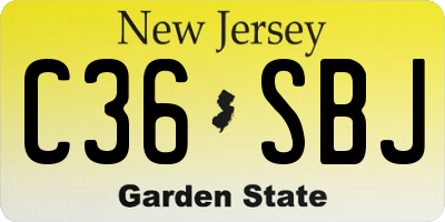 NJ license plate C36SBJ