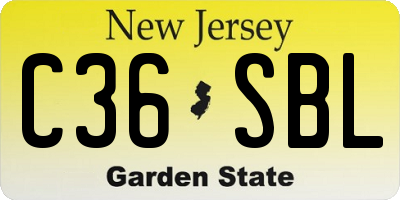 NJ license plate C36SBL