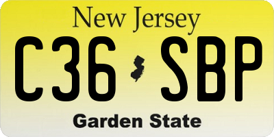 NJ license plate C36SBP