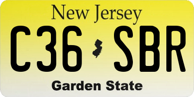 NJ license plate C36SBR