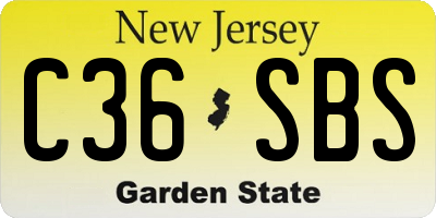 NJ license plate C36SBS