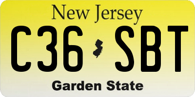 NJ license plate C36SBT