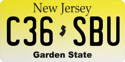 NJ license plate C36SBU