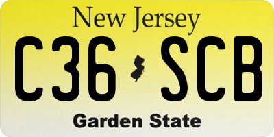 NJ license plate C36SCB