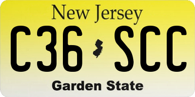 NJ license plate C36SCC