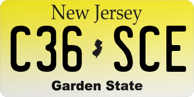 NJ license plate C36SCE