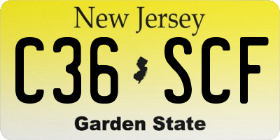 NJ license plate C36SCF