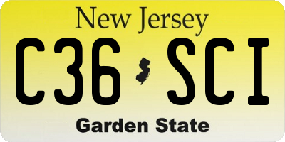 NJ license plate C36SCI