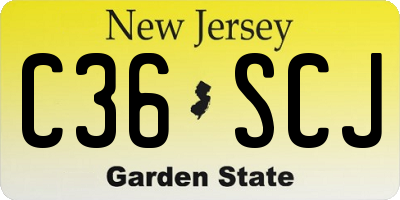 NJ license plate C36SCJ