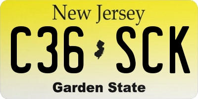 NJ license plate C36SCK