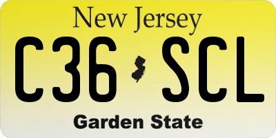 NJ license plate C36SCL