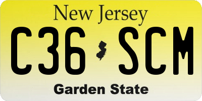 NJ license plate C36SCM