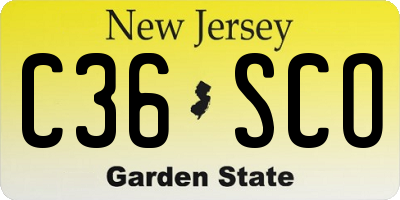 NJ license plate C36SCO
