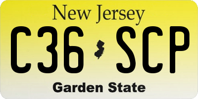 NJ license plate C36SCP