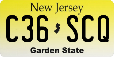 NJ license plate C36SCQ