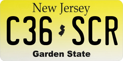 NJ license plate C36SCR