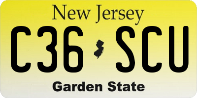 NJ license plate C36SCU