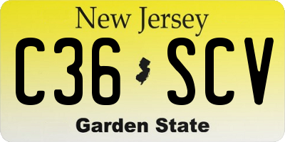 NJ license plate C36SCV