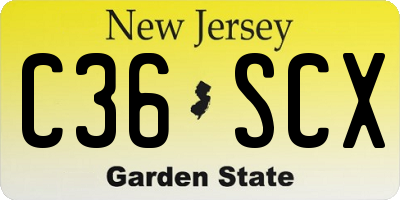 NJ license plate C36SCX