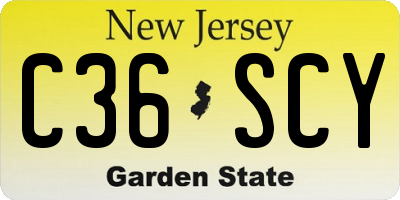 NJ license plate C36SCY