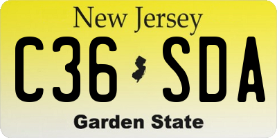 NJ license plate C36SDA