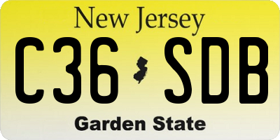 NJ license plate C36SDB