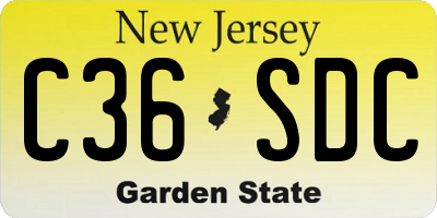 NJ license plate C36SDC