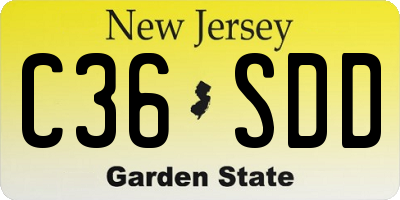 NJ license plate C36SDD