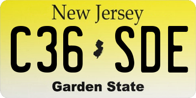 NJ license plate C36SDE