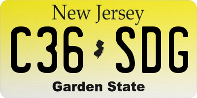 NJ license plate C36SDG