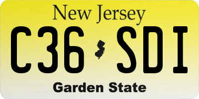 NJ license plate C36SDI