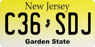 NJ license plate C36SDJ