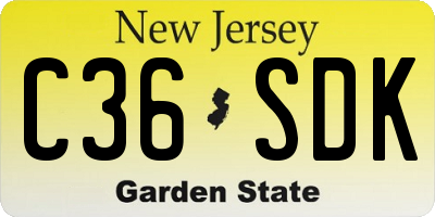NJ license plate C36SDK