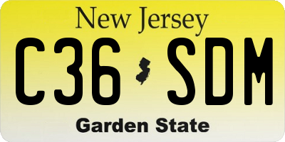 NJ license plate C36SDM