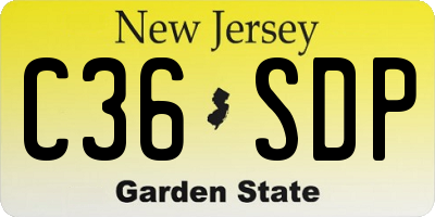 NJ license plate C36SDP
