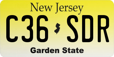 NJ license plate C36SDR