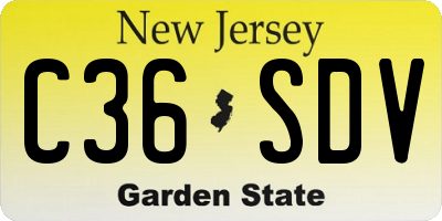 NJ license plate C36SDV