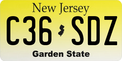 NJ license plate C36SDZ