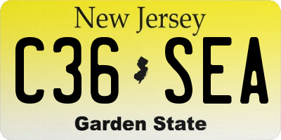 NJ license plate C36SEA