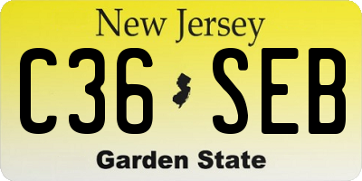 NJ license plate C36SEB
