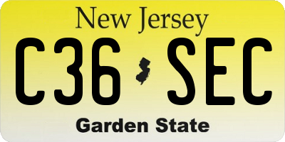 NJ license plate C36SEC