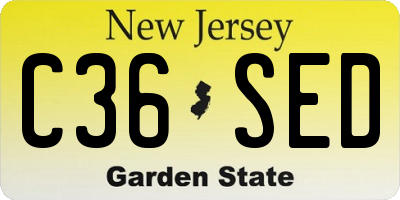 NJ license plate C36SED