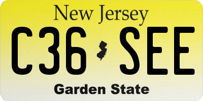 NJ license plate C36SEE