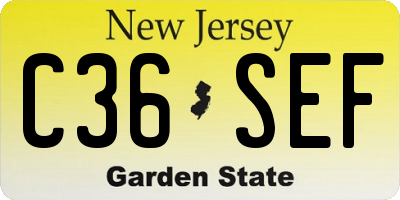 NJ license plate C36SEF