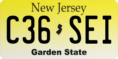NJ license plate C36SEI