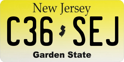NJ license plate C36SEJ