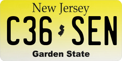 NJ license plate C36SEN